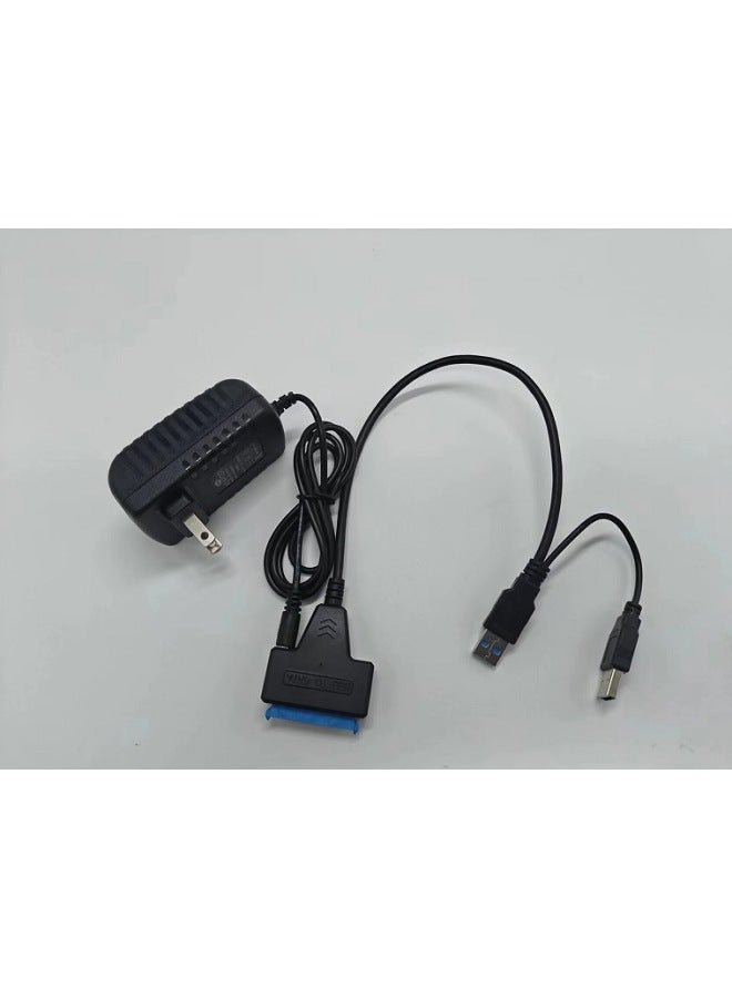 كابل بيانات القرص الصلب USB3.0 إلى SATA2.0 عبر الحدود بالجملة 2.5/3.5 بوصة كابل محرك الأقراص الصلبة الميكانيكي سهل الاستخدام - اللون: USB3.0 ثنائي الأسلاك مع خط محرك الأقراص السهل DC مزود طاقة 12V2A - Image 1